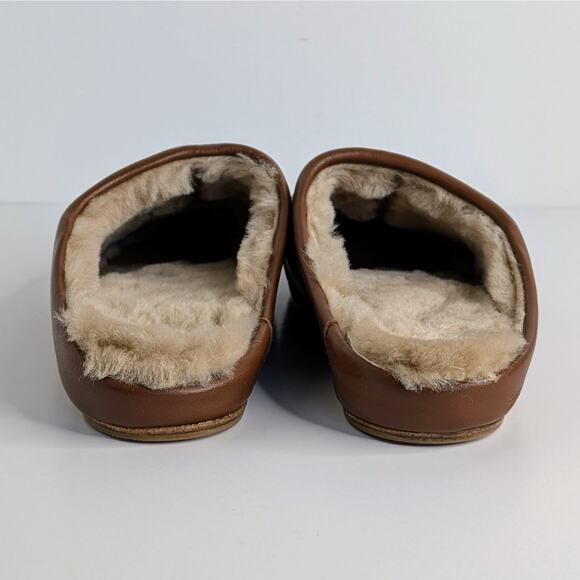 Coclico Dia Mule Shearling Slides 38 Brown Leather Quiet Luxury Cozy Chic - Picture 4 of 13
